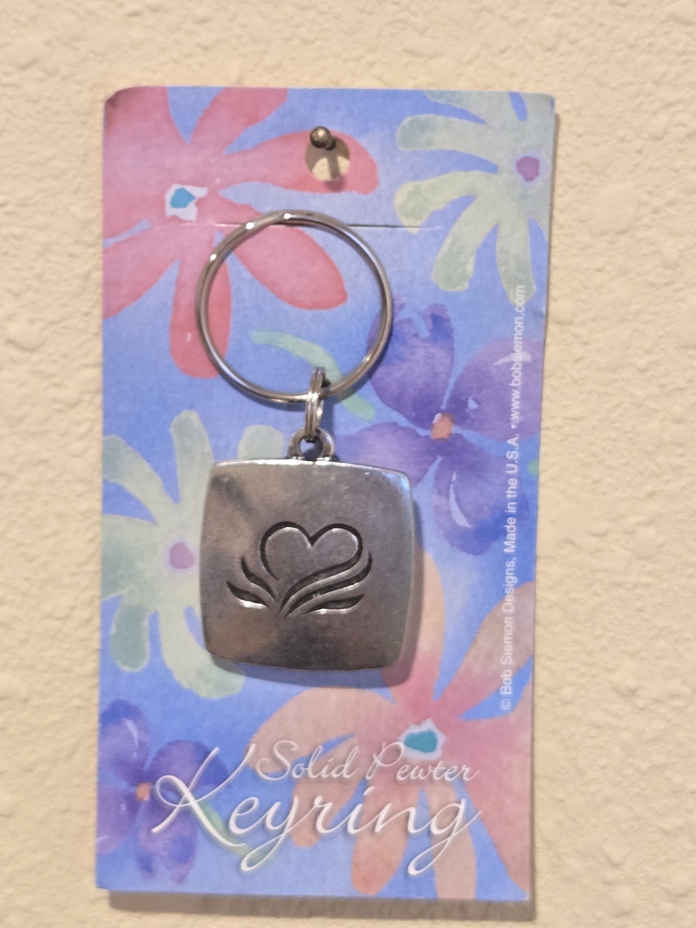 Solid Pewter Heart Keyring Bible Verse Corinthians 2:9